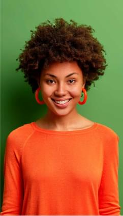 Woman in orange photo